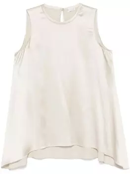Brunello Cucinelli атласный топ без рукавов, нейтральный