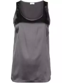 Brunello Cucinelli атласный топ без рукавов, серый