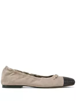 Brunello Cucinelli балетки с декором Monili, коричневый