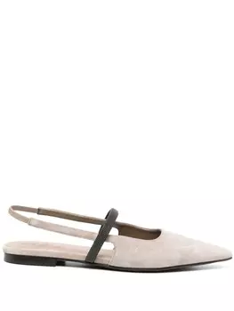 Brunello Cucinelli балетки с декором Monili, нейтральный цвет