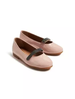 Brunello Cucinelli балетки с декором Monili, розовый