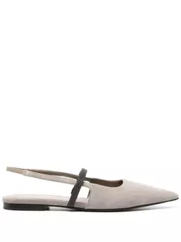 Brunello Cucinelli балетки с декором Monili, серый