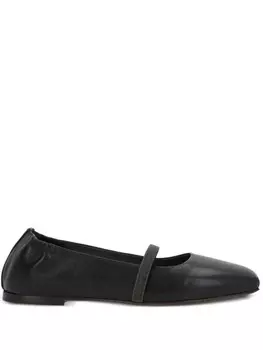 Brunello Cucinelli балетки с квадратным носком, черный