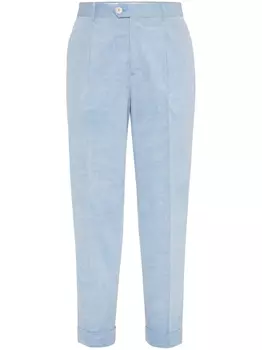 Brunello Cucinelli бархатные брюки, синий
