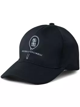 Brunello Cucinelli бейсболка с логотипом, черный
