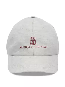 Brunello Cucinelli бейсболка с логотипом, серый