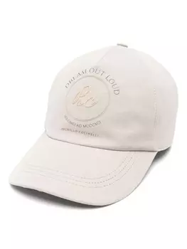 Brunello Cucinelli бейсболка с тисненым логотипом, серый