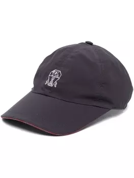 Brunello Cucinelli бейсболка с вышивкой, синий