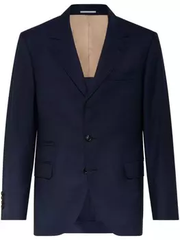 Brunello Cucinelli блейзер из натуральной шерсти, синий
