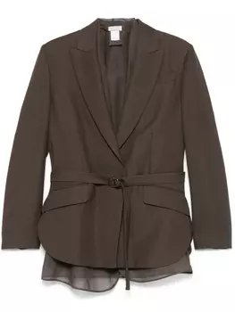 Brunello Cucinelli блейзер с поясом, коричневый