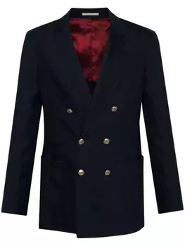 Brunello Cucinelli блейзер с заостренными лацканами, синий