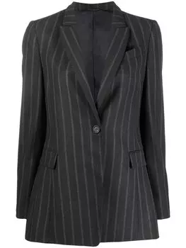 Brunello Cucinelli блейзер в тонкую полоску, черный