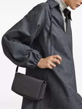 Brunello Cucinelli блестящая сумка через плечо, черный