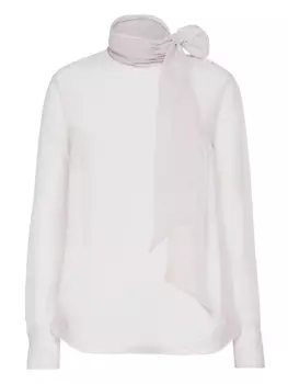 Brunello Cucinelli блузка с бантом, нейтральный
