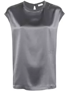 Brunello Cucinelli блузка с декором Monili, серый