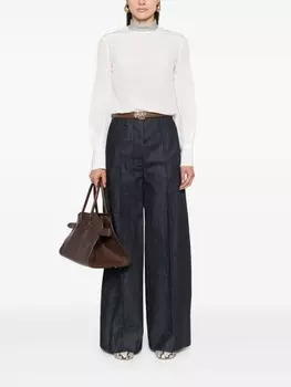 Brunello Cucinelli блузка с отделкой Монили, белый