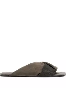 Brunello Cucinelli босоножки с декором Monili, серый