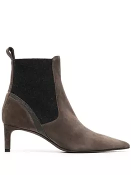 Brunello Cucinelli ботильоны с заостренным носком, коричневый