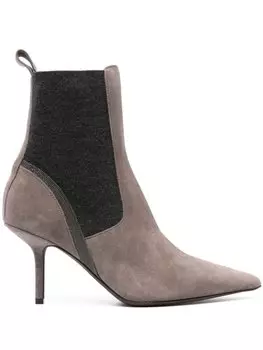Brunello Cucinelli ботинки челси с декором Monili, серый
