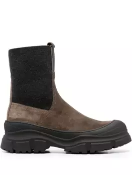 Brunello Cucinelli ботинки с декором Monili, коричневый