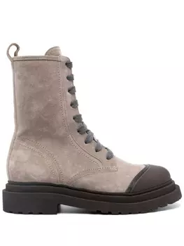 Brunello Cucinelli ботинки с декором Monili, нейтральный цвет