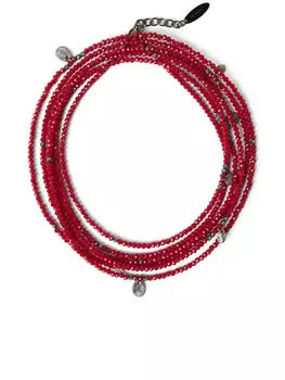 Brunello Cucinelli браслет с бусинами, серебристый