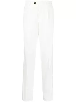 Brunello Cucinelli брюки чинос со смещенной застежкой, белый