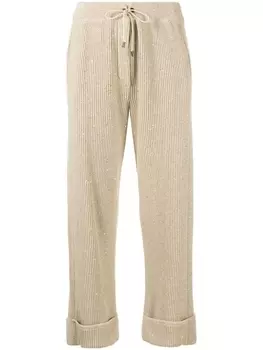 Brunello Cucinelli брюки Dazzling в рубчик, нейтральный цвет
