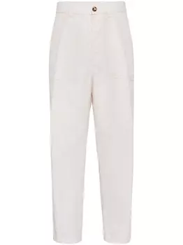 Brunello Cucinelli брюки drill, белый