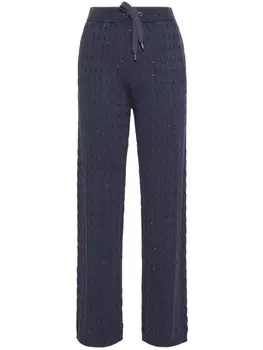Brunello Cucinelli брюки фактурной вязки, синий