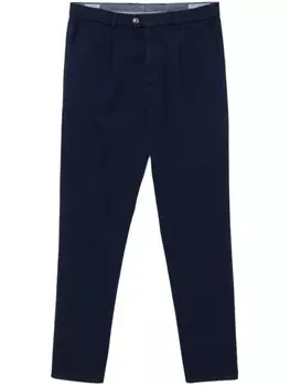 Brunello Cucinelli брюки из габардина со складками, синий