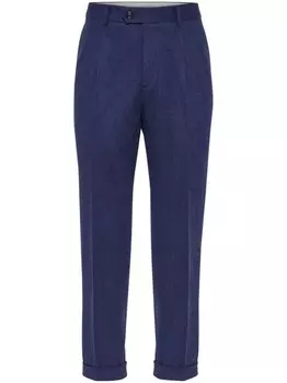 Brunello Cucinelli брюки из шерсти и кашемира, синий