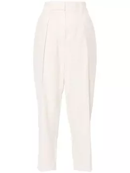 Brunello Cucinelli брюки из вельвета с отутюженными складками, нейтральный цвет