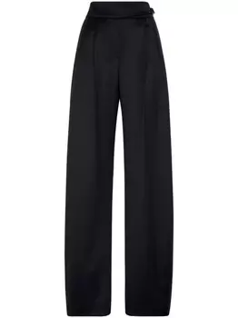Brunello Cucinelli брюки из вирджинской шерсти с пряжкой, черный