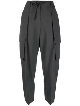 Brunello Cucinelli брюки карго Tropical с декором Monili, серый