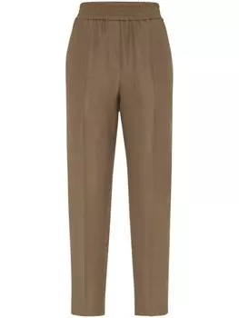 Brunello Cucinelli брюки с эластичным поясом, коричневый