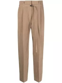 Brunello Cucinelli брюки с декором Monili, коричневый