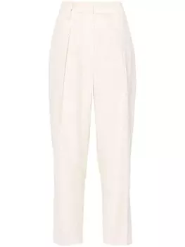 Brunello Cucinelli брюки с декором Monili, нейтральный цвет