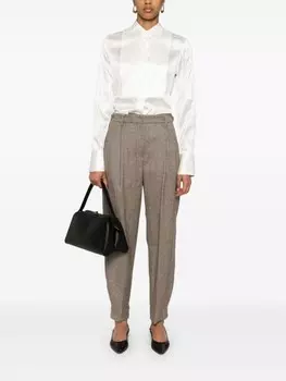 Brunello Cucinelli брюки с узором в елочку, нейтральный цвет