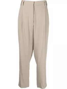 Brunello Cucinelli брюки с завышенной талией, коричневый
