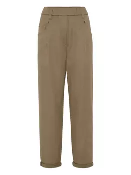 Brunello Cucinelli брюки с завышенной талией, коричневый