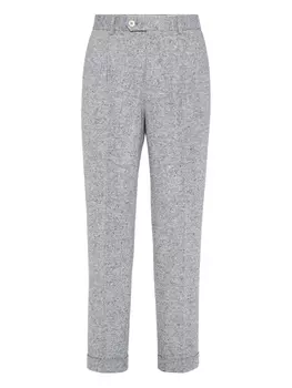 Brunello Cucinelli брюки Sharkskin, серый