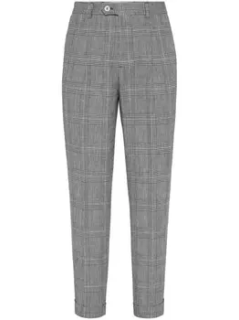 Brunello Cucinelli брюки в клетку Prince of Wales, серый