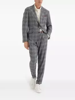 Brunello Cucinelli брюки в клетку, серый