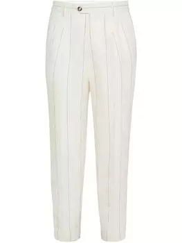 Brunello Cucinelli брюки в полоску, белый