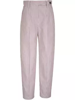 Brunello Cucinelli брюки в полоску, красный