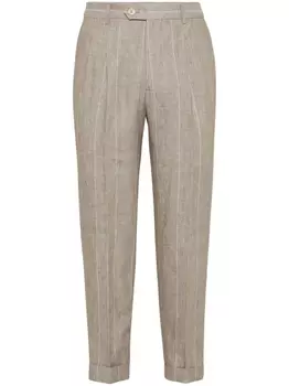 Brunello Cucinelli брюки в полоску, нейтральный цвет