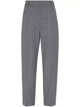 Brunello Cucinelli брюки в полоску, серый