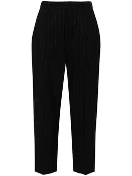 Brunello Cucinelli брюки в тонкую полоску, черный