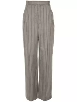 Brunello Cucinelli брюки в тонкую полоску, серый